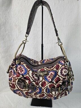 Kathy Van Zeeland Y2K Satin Floral Hobo Bag